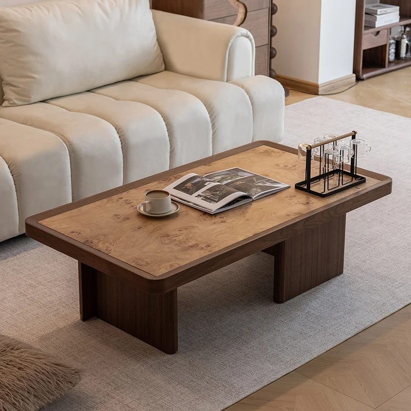 Mesa de centro de estilo Retro, mesa de centro pequeña sencilla y fácil de mover, apartamento pequeño rectangular simple medieval co