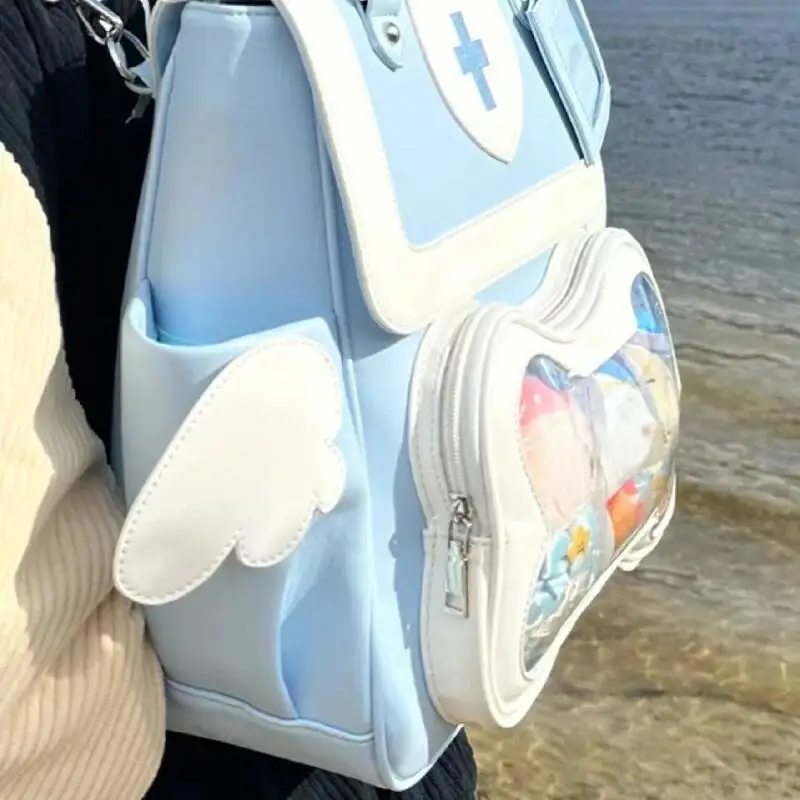 Japanese Transparent Schoolbags Women Fashion Streetwear Y2k Aesthetic Backpacks New Kawaii Chic All Match Ita Bags Femme