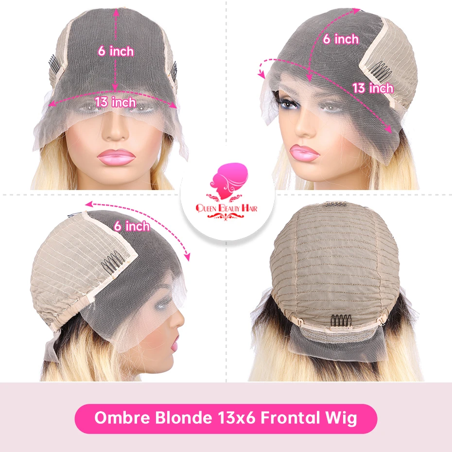 13x6 Ombre Aschblonde Echthaar-Perücke Brasilianische Body Wave Lace Front Echthaar-Perücke Wellige Dunkle Ansätze Aschblonde Lace Frontal Perücken – Detail 7