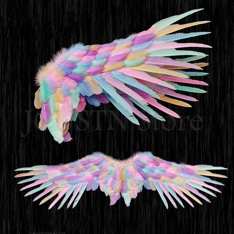 White Wings Angel Feather Wings Cosplay Props Colorful Tage Performance Wing Costumes Big Feathers Halloween Party Fairy Wings