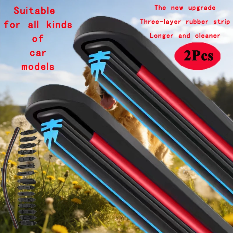 Three Rubber For MAZDA BT-50 2006-2024 UN UP D35 Car Windshield Wiper Blade Front Windscreen Washer Accessories Replacement