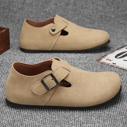 Casual Male Shoes Men Round Toe Flats Shoes Men Luxury Barefoot Harajuku Shoes Ankle Flat Platform Classic Italian Suede Shoes