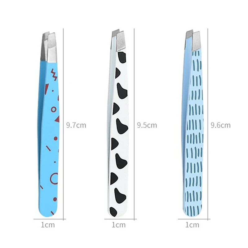 1PC 眉毛ピンセット漫画パターンヘア美容細毛プラー ステンレス鋼斜め眉毛クリップ除去メイクツール