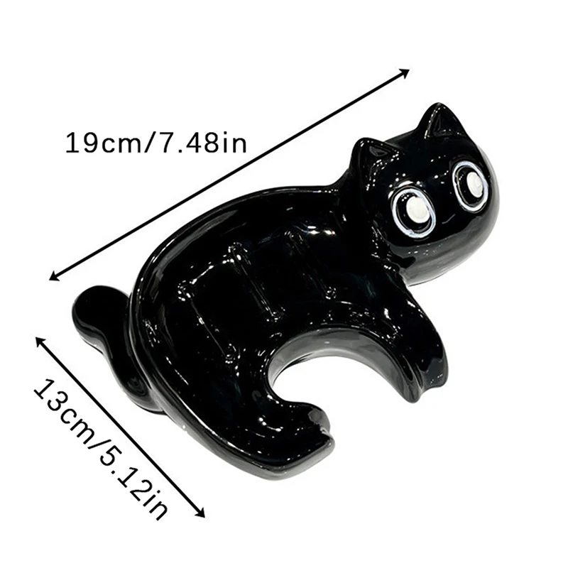 Cartoon Cute Cat Shape Soap Box With Drain Water Soap Box Wash Basin Drainage Shelf Ceramic Soap Dish Bathroom Accessories