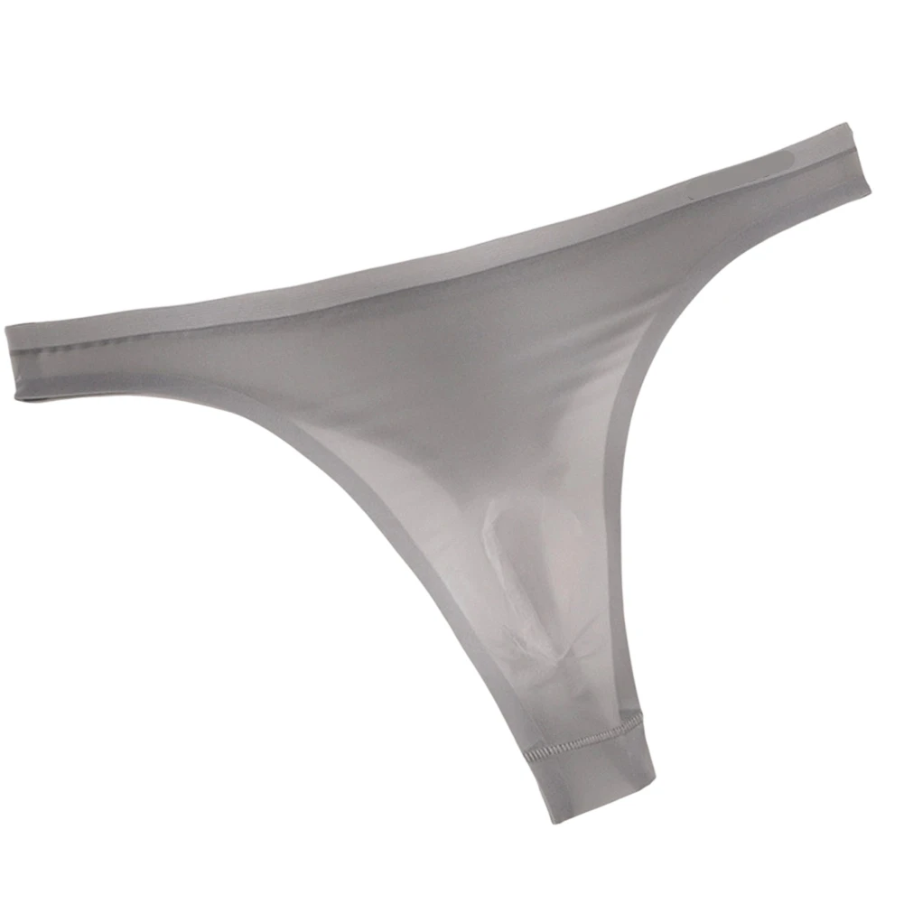 Men's Ultra-thin Ice Silk Briefs G-string T-Back Sissy 3D Bulge Pouch Thong See Through Extreme Night Underwear Men's Clothing