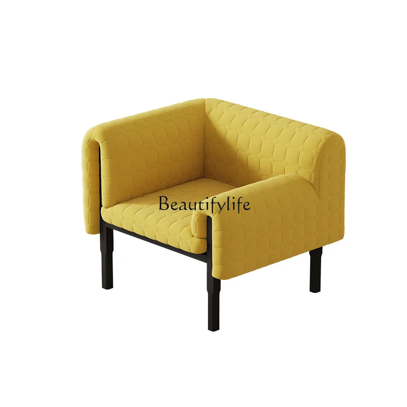

01Single light luxury sofa chair household simple small apartment bedroom designer flannel leisure chair