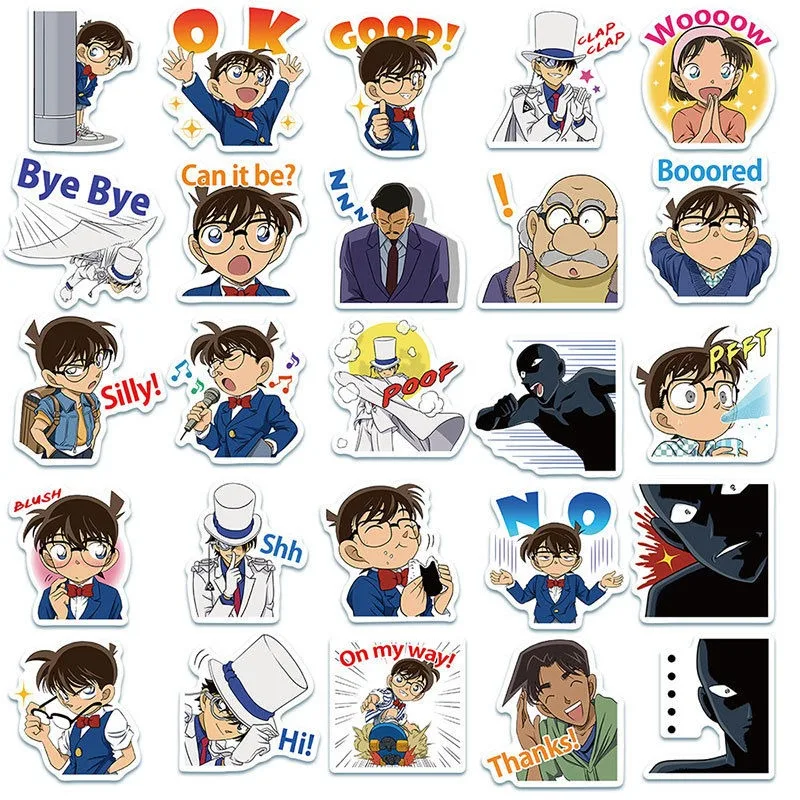 50 STKS Cartoon Anime Detective Conan Stickers Notebook Mobiele Telefoon Case Koelkast Gitaar Decoratie Stickers Groothandel