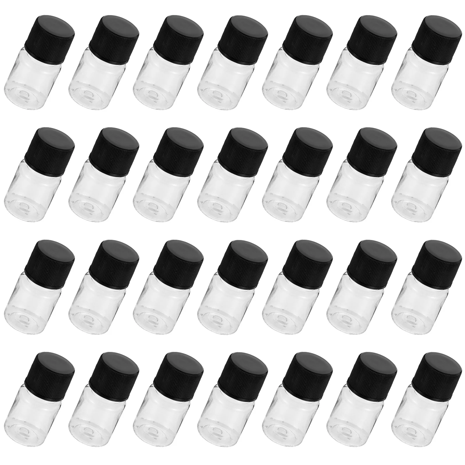 50Pcs Essential Oil Sample Bottle Clear Plastic Small Liquid Container Refillable Leak Proof for Travel Perfume Storage