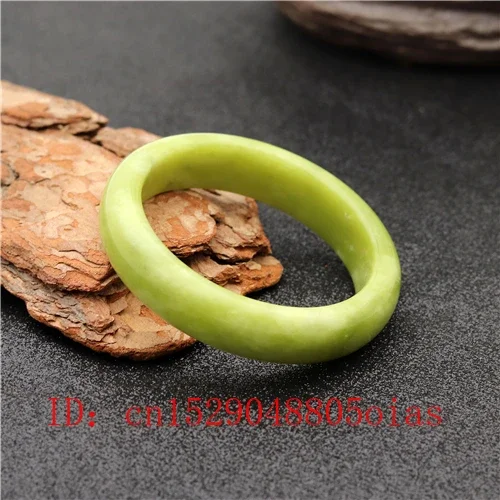 1pc Natürliche Weiß Grün Jade Armreif Armband Charme Schmuck Mode Zubehör Hand-Geschnitzt Glück Amulett Geschenke für Frauen ihre