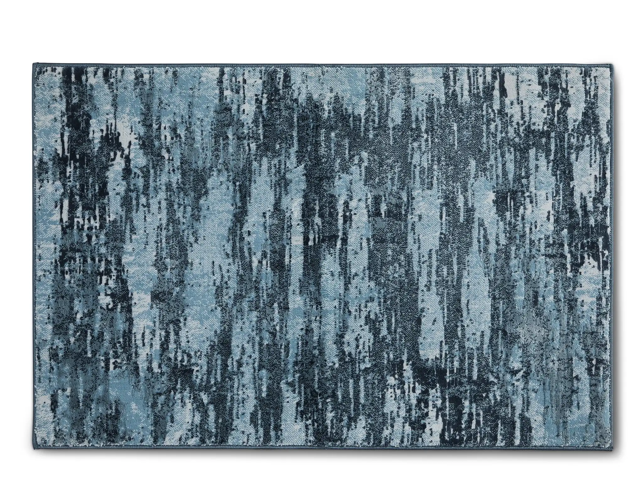 

High Low Teal Abstract Area Rug, 30x46