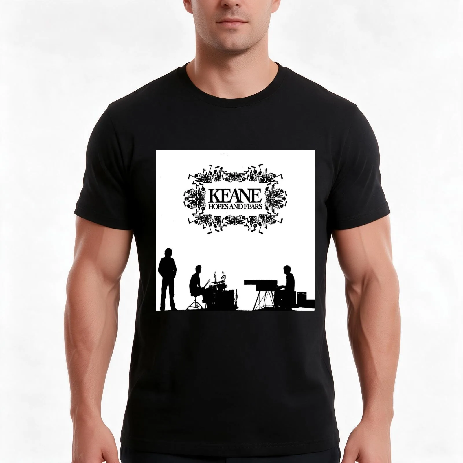 Keane hopes and fears T-Shirt, Summer Casual Cotton Tee, Oversized Streetwear Tops, Vintage Graphic Print, Unisex Men Women
