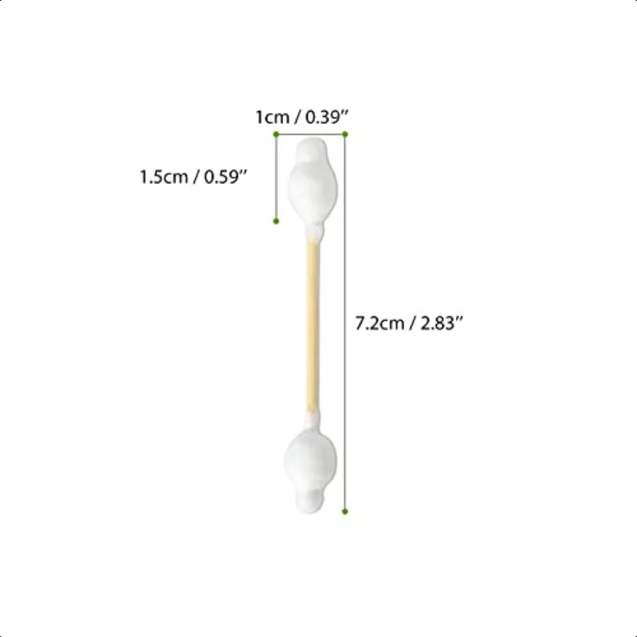 Baby Cotton Swabs 108 Count FSC Certified and PETA Appd Bamboo Handle Cotton Tips 100 Biodegradable Gentle Eco Friendly Double