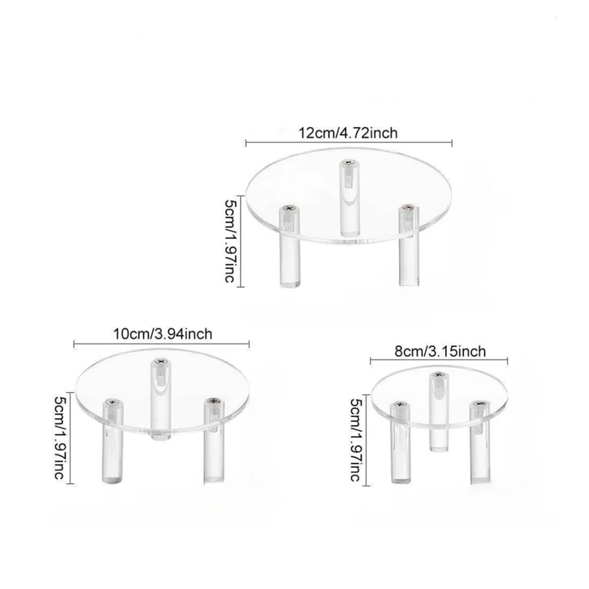 3 Packs Acrylic Jewelry Cosmetic Display Stand Jewelry Headdress Jewelry Cosmetic Display Stand