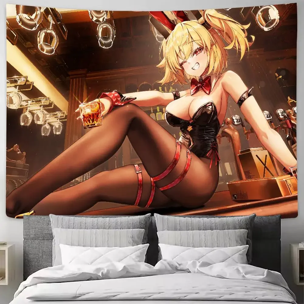 حار فتاة بورنيس الأبيض Zenless منطقة صفر لعبة نسيج شعبية غرفة الديكور قماش مزخرف جداري غرفة الفن ديكور المنزل جدار ديكور فني