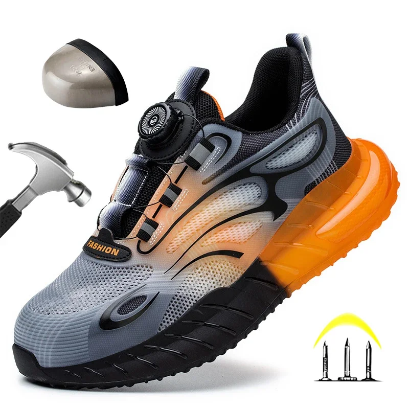 2024 Breathable Lightweight Man Work Shoes Non-Slip Anti-Piercing Brand Safety Shoes Man And Women Steel Toe Cap Work Shoes