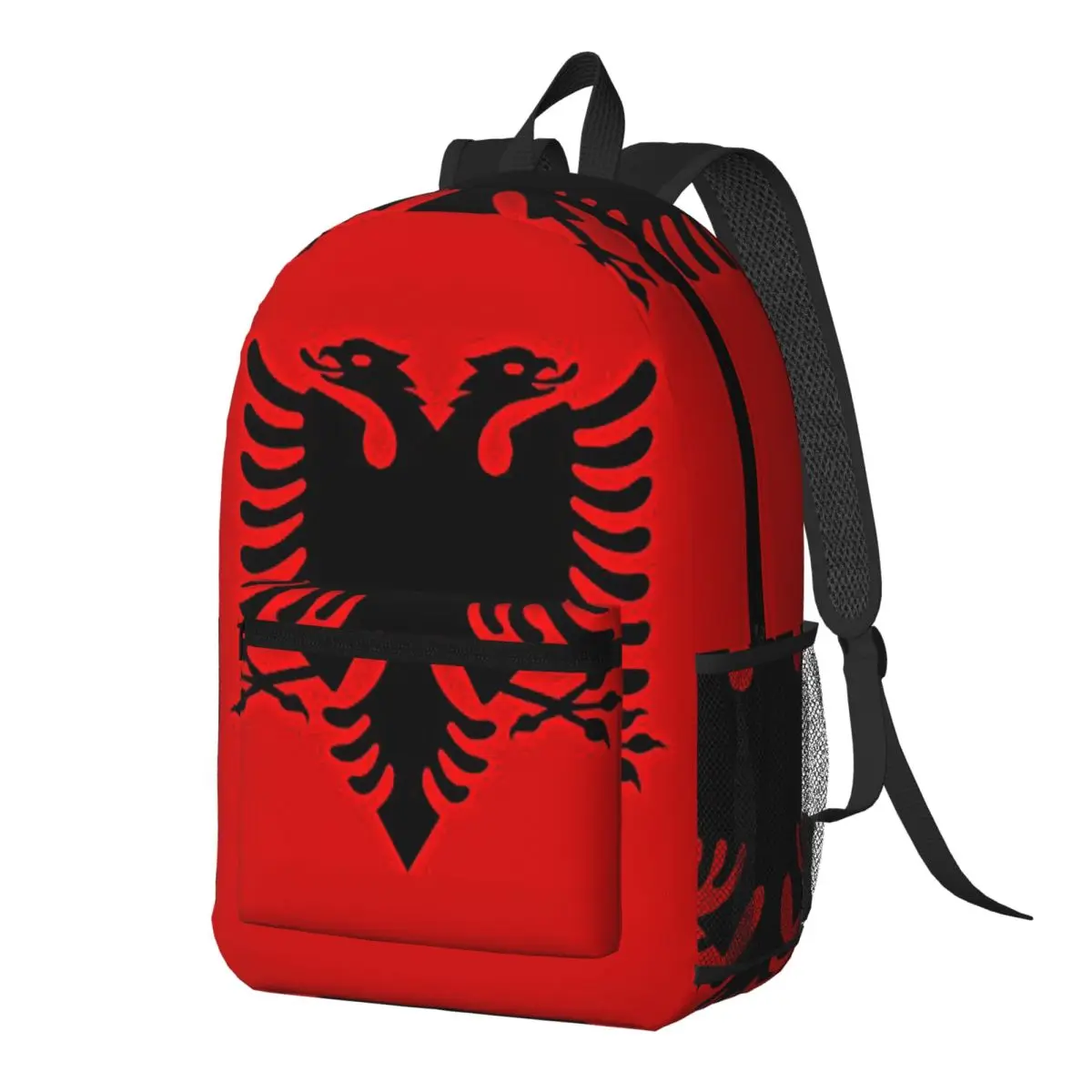 

Albania Flag Black Eagle On Red Backpack Daypack Large Capacity Boys Girls BookBag School Bag Shoulder Bags for Men Women