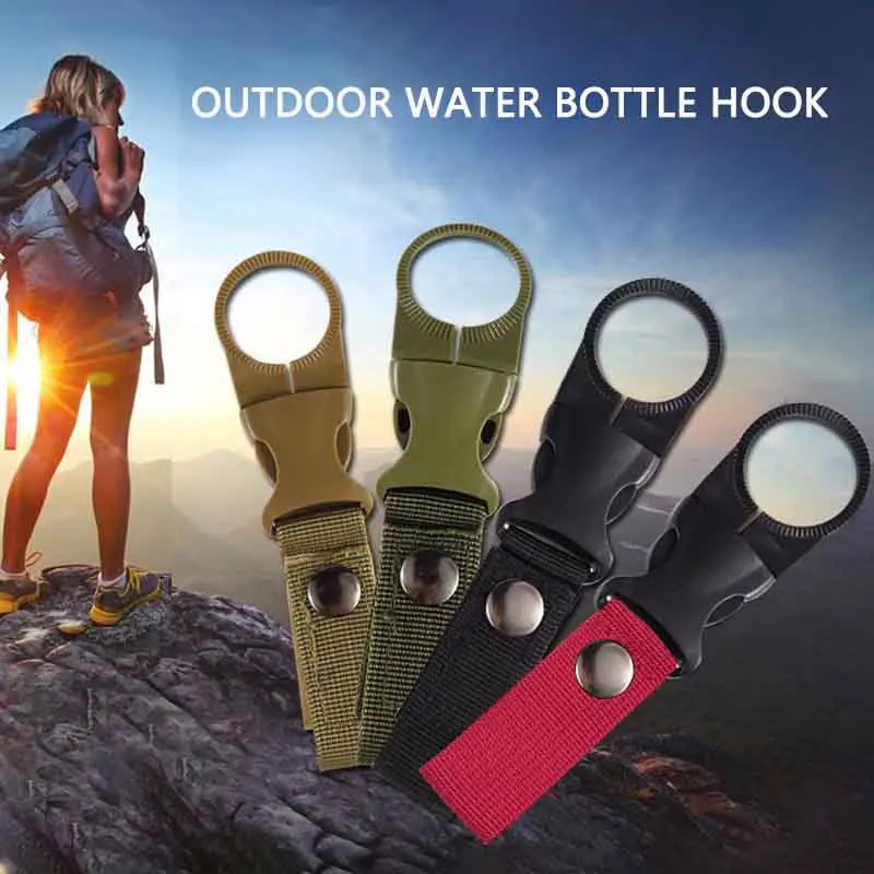 TARKA Camping Water Bottle Hook Carabiner Belt Backpack Hanger Hooks Clip Multifunction Water Bottle Nylon Webbing Buckle Hook image 4