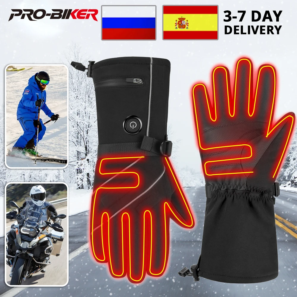 

HEROBIKER Motorcycle Gloves Waterproof Heated Guantes Moto Touch Screen Battery Powered Motorbike Racing Riding Gloves Winter##