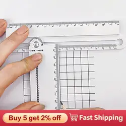 Transparent Rectangle Folding Ruler Protractor Student Stationery Math Drawing Tool School Office Supplies