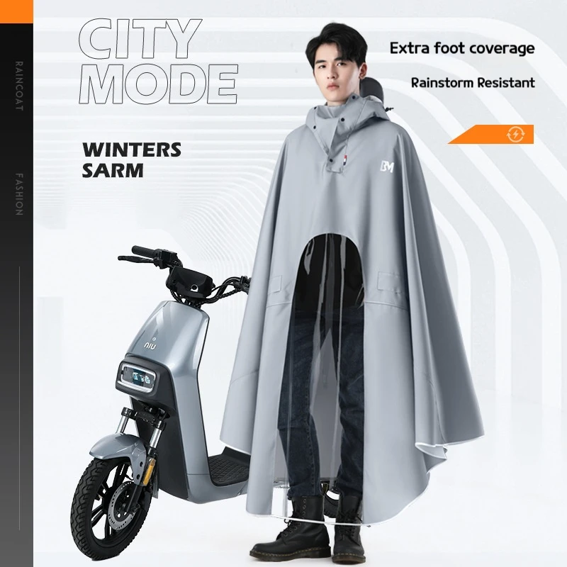 Raincoat Men's Electric Battery Car Motorcycle Thickened and Lengthened Full-Length Rainstorm Proof New Poncho