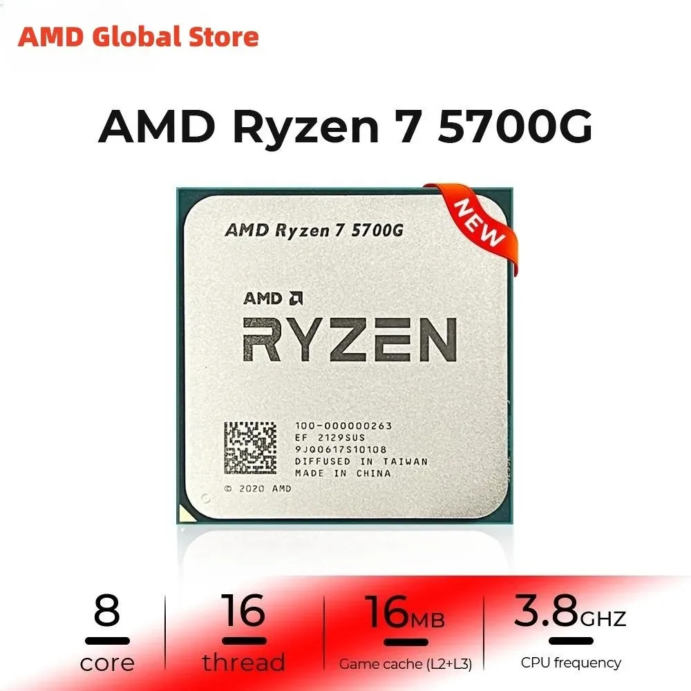 AMD Ryzen 7 5700G 100% gloednieuwe AMD R7 5700G CPU 4,6 GHz 8-core 16-draads 16 MB L3 cache socket AM4 processor zonder pakket