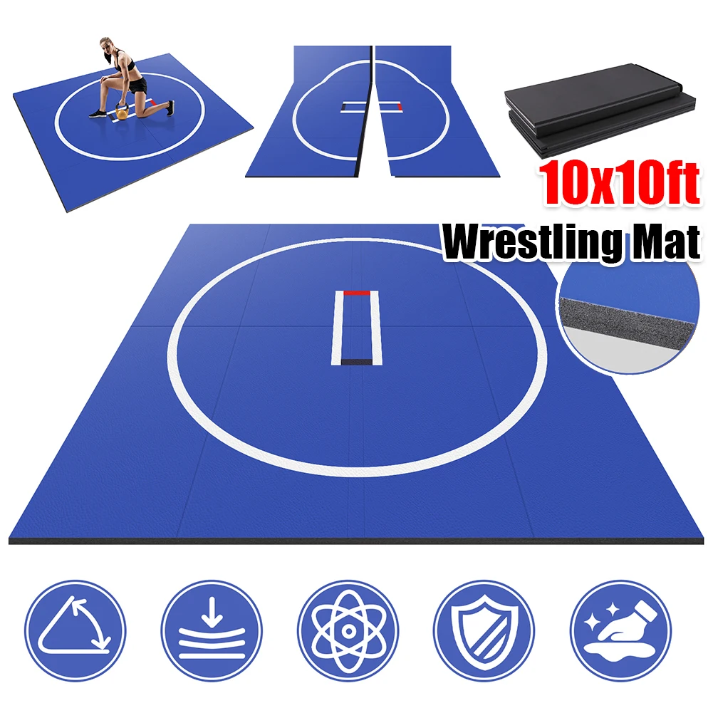 

3M X 3M Jiu Jitsu Wrestle Mats Wear Resist Folding Exercise Mat Anti-Slip Soft Tatami Mats for Grappling Martial Art Boxing Judo