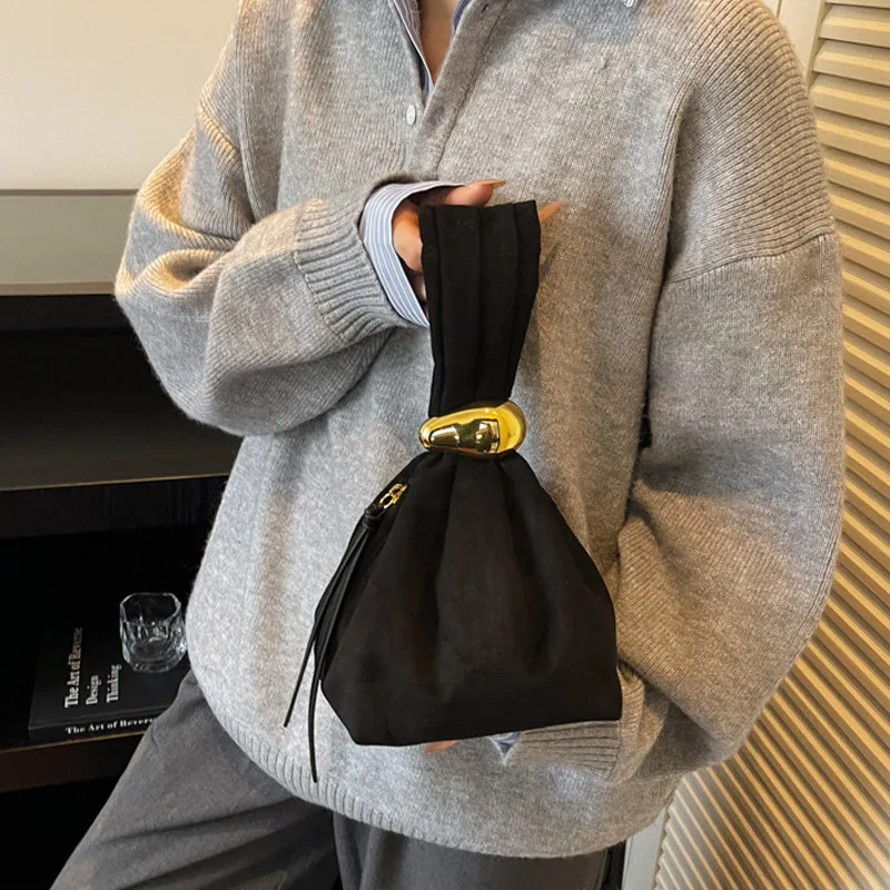 

Дизайнерская сумка-ведро Европа Америка Ретро-сумка Роскошный женский личный универсальный плиссированный кошелек Высококачественная замшевая вечерняя сумка