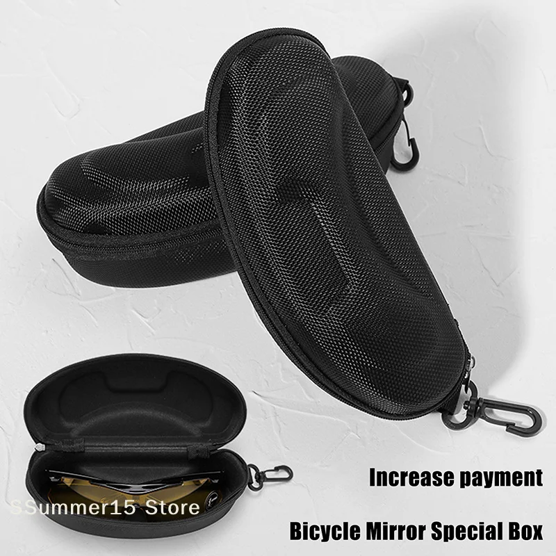 【R】Portable EVA Glasses Case With Carabiner Hook Black Sunglasses Hard Case Zipper Eyeglasses Protector Box Holder