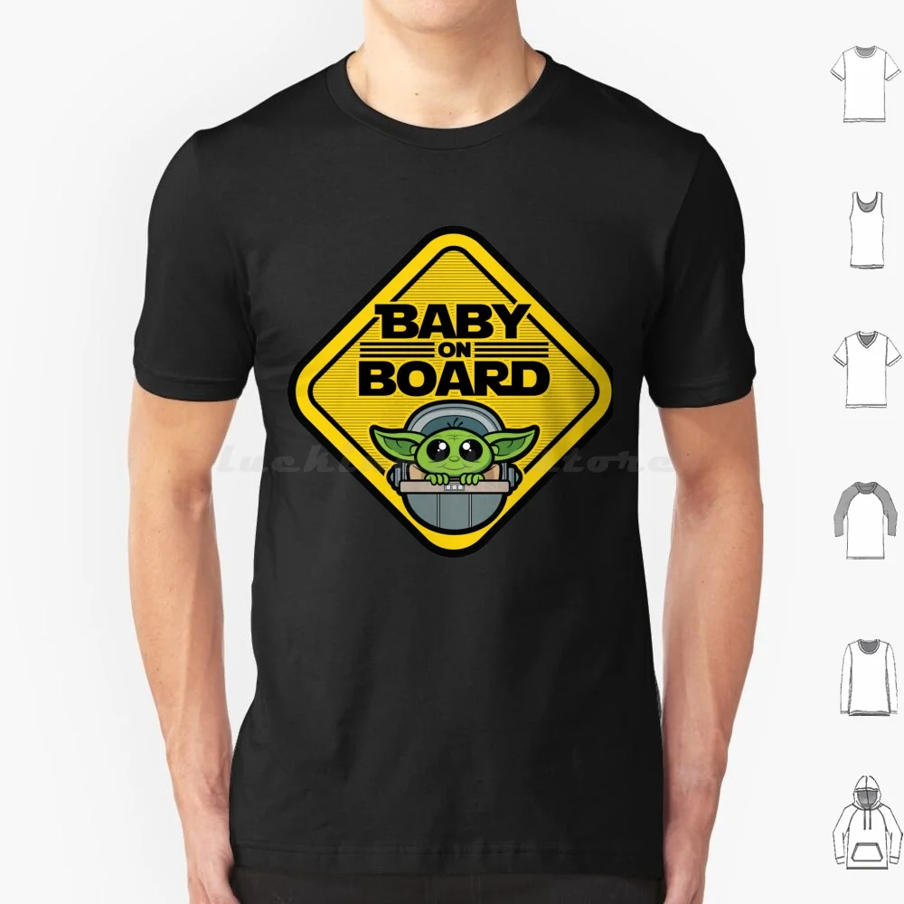 Baby On Board Sign T Shirt Big Size 100% Cotton Baby On Board The Child Space Science Fiction Sci Fi Newborn Car Spaceship