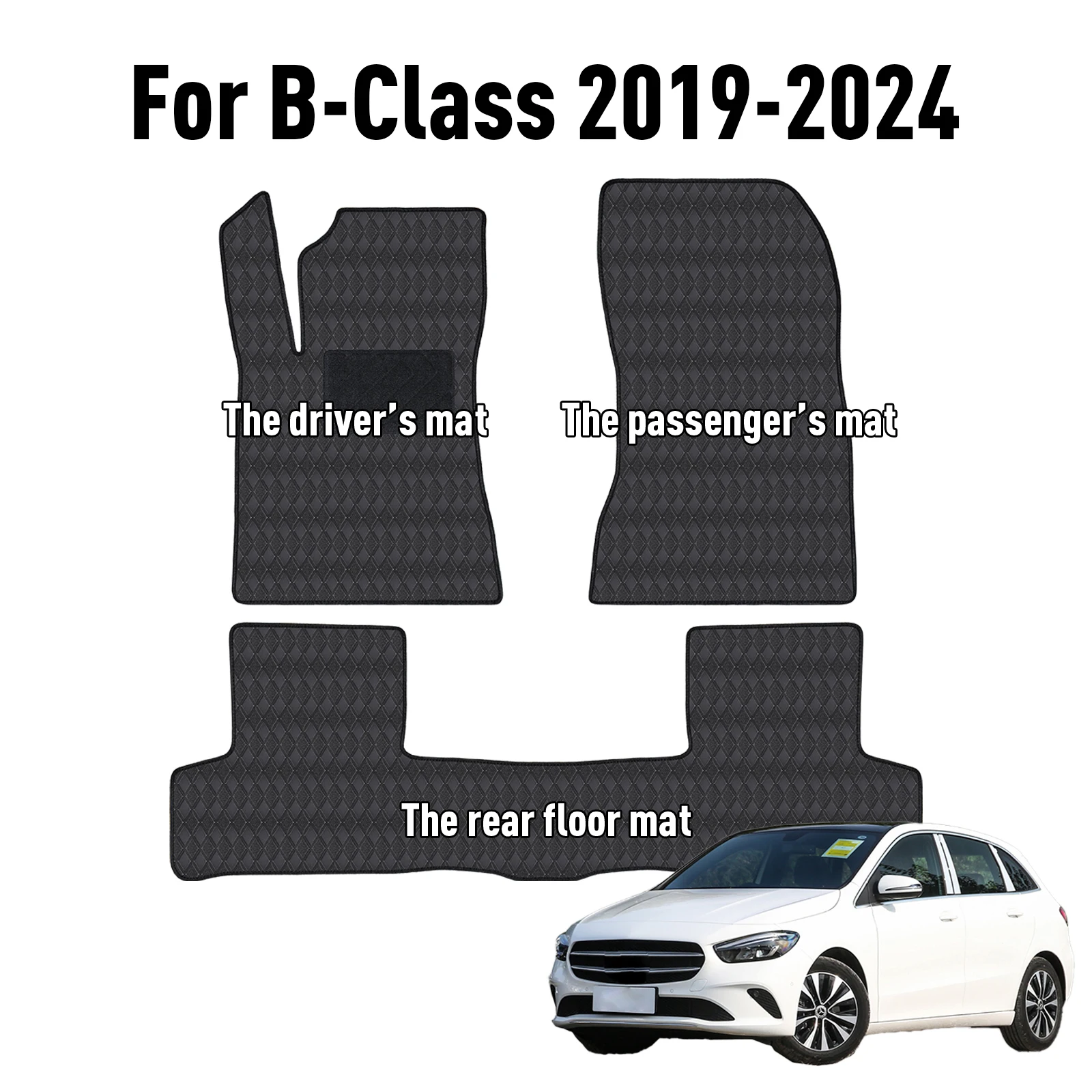 Custom Car Floor Mats Mercedes-Benz B-Class 2019-2024 Waterproof Non-slip Protector Accessories parts view 5