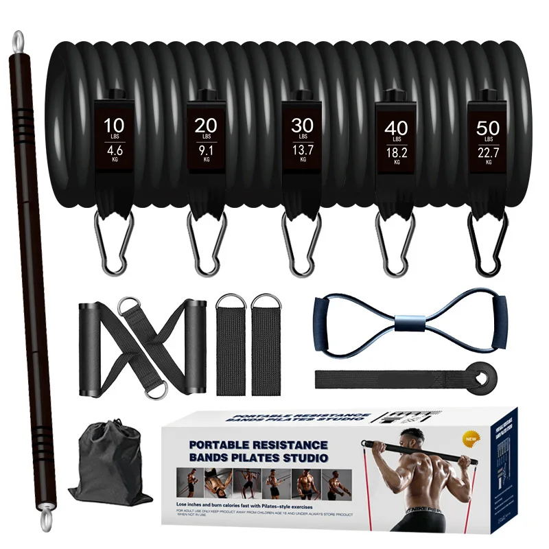 Pilates Bar Kit with Resistance Bands , Yoga Pilates Stick for Gym , Exercise Bands For Gym ,Pilates Equipment for Home Workouts