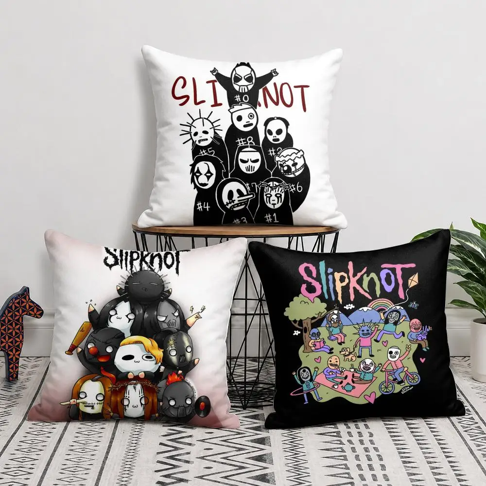 Band S-Slipknot Cushion Cover Soft Short Plush Double-Sided Printing Home Decor Machine Washable Pillow Case Gift