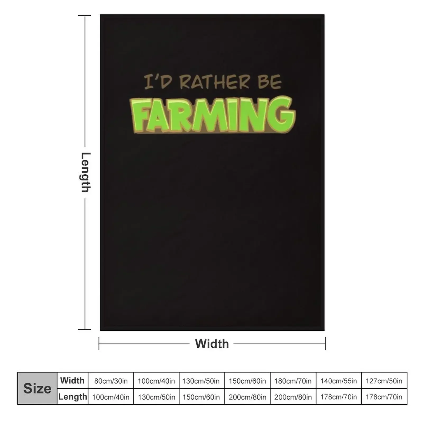 I’d rather be farming Throw Blanket couch cozy soft plush fuzzy picnic outdoor blanket