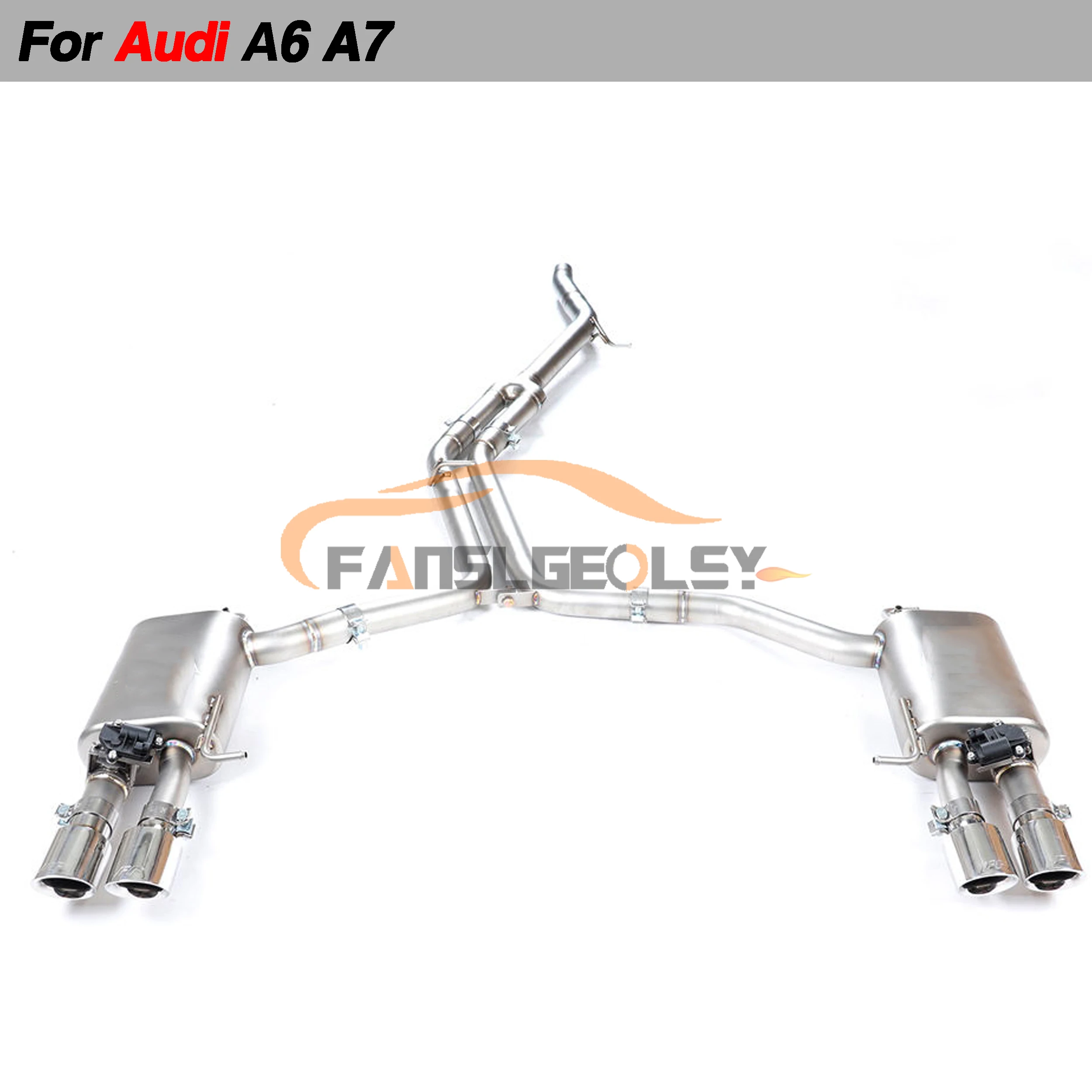 

For Audi A6 A7 C8 2.0T Steel Catback Performance Exhaust System Valve With Muffler Pipes Tuning exhaust assembly