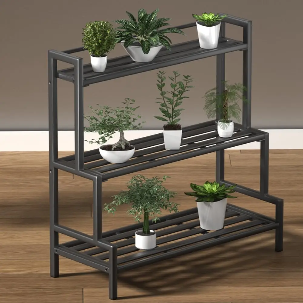 Aluminum Plant Stand Outdoor 3-Tier Rustproof, Extra Large