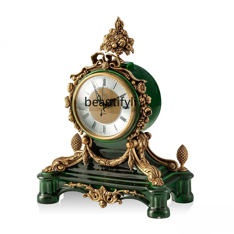 

French Art Ceramic Decoration Crafts Home Living Room Entrance Desktop Clock