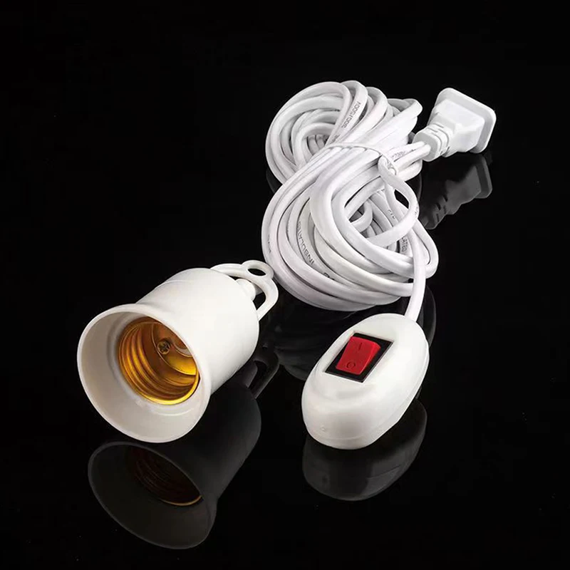 Screw Lamp Holder With Switch E27 Led Bulb Socket Adapter 2.3m Lamp Bases Accessories Tools Suspension Universal