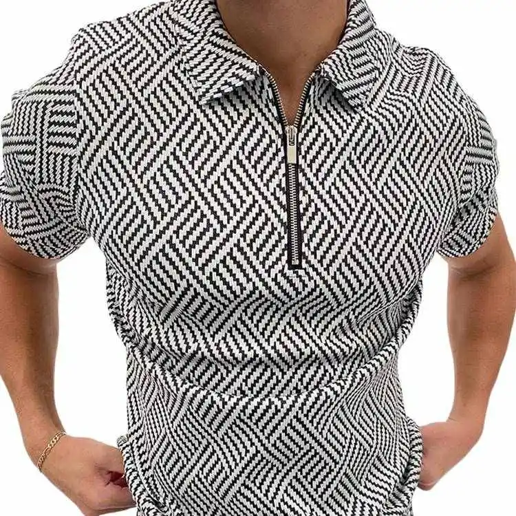 

Летняя мужская футболка Bla Plaid irt, повседневная футболка больших размеров ort Sve на молнии, ацетатное волокно, хлопок, 00% Faion Urban...