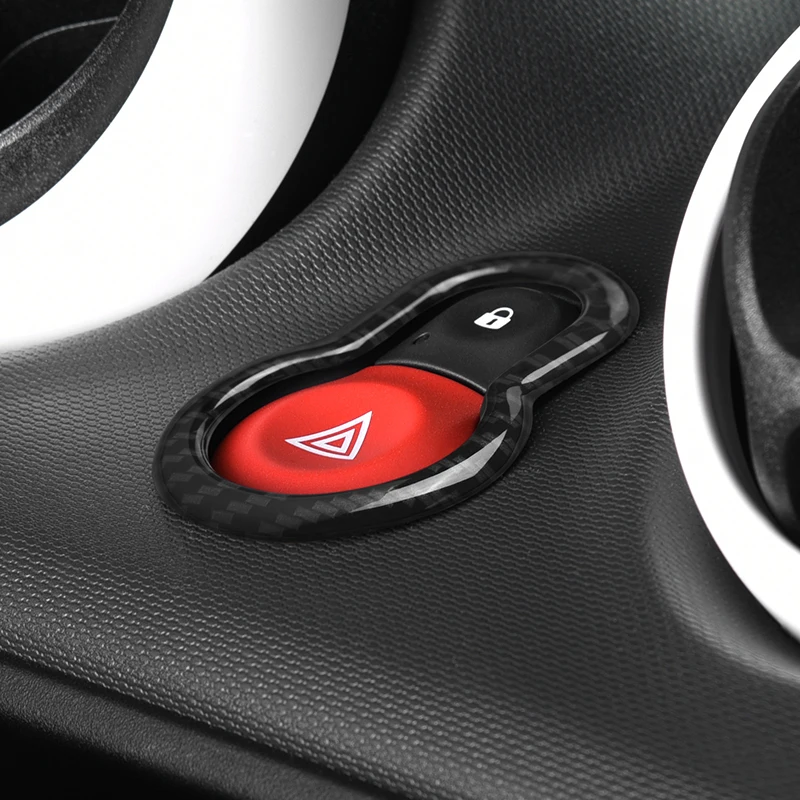 Stainless Steel Car Dashboard Dash Warning Lights Alert Push Button Door Lock Switch Trim Cover for Smart 453 Fortwo Forfour