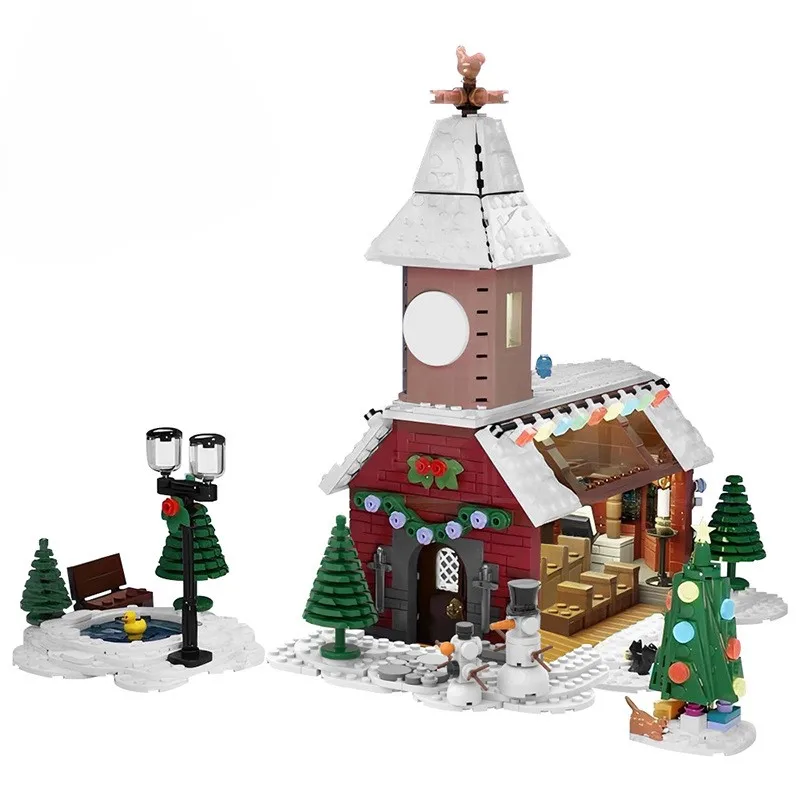 New City Creativity Winter Village Christmas House Christmas ART House Model Building Blocks Bricks Kids Toys XMAS Ornament Gift