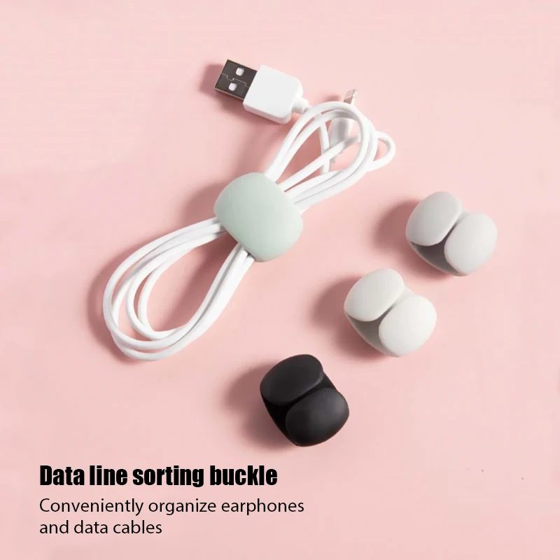 Silicone USB Cable Organizer avvolgicavo Desktop Tidy Management Clips portacavi per Mouse cuffie Wire Organizer