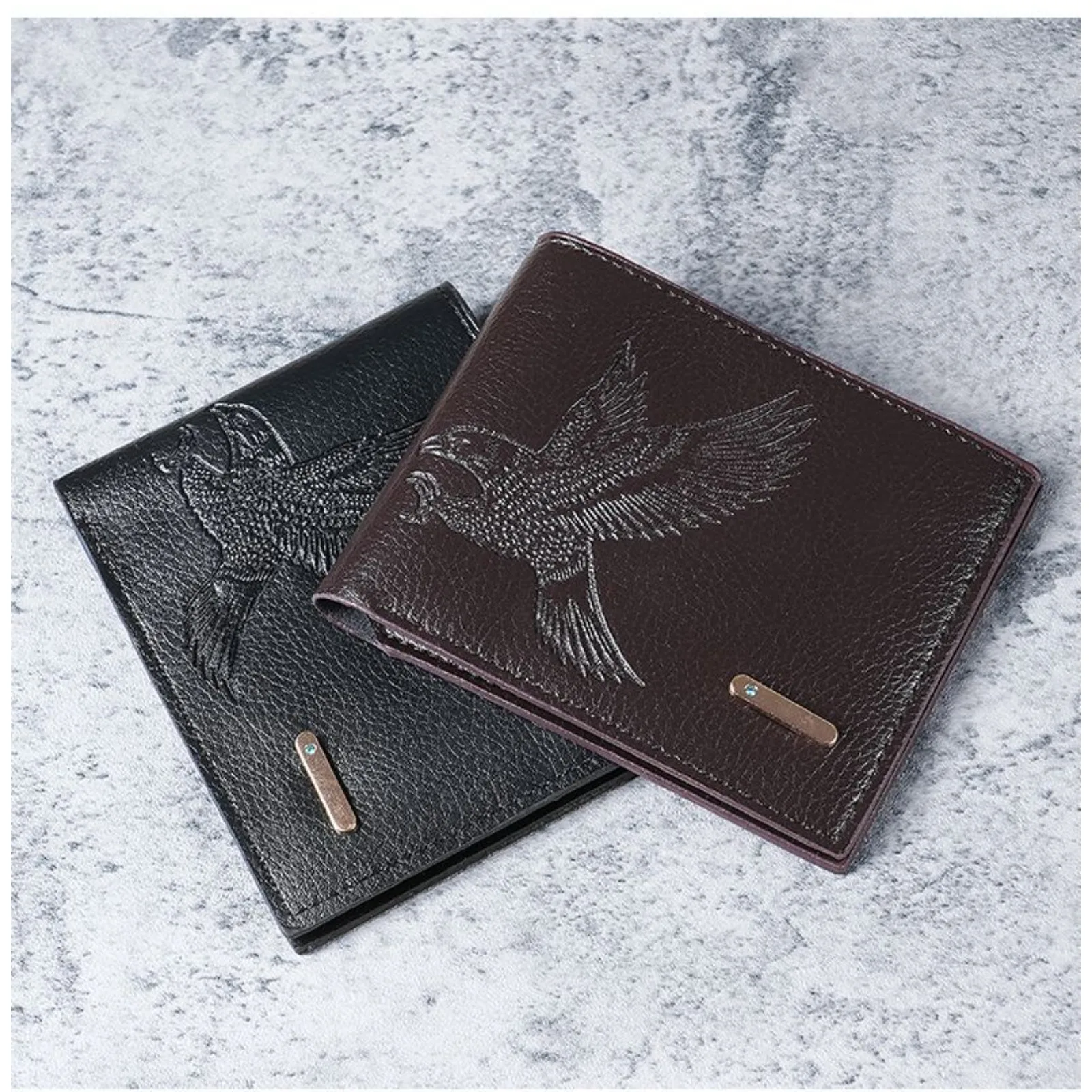 Cartera para hombre, bolso corto para hombre, moda juvenil, billetera de negocios de cuero suave Horizontal, tarjetero de identificación de crédito, billetera, monedero