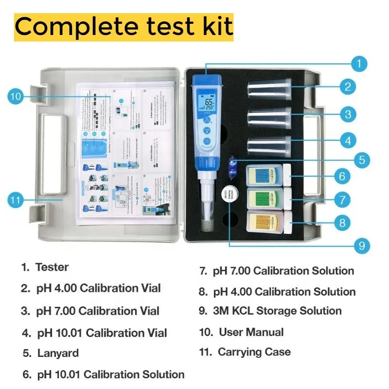 جديد أعلى جودة الرمح جهاز اختبار درجة الحموضة مع 3 ألوان الخلفية القراءة رؤساء متابعة قلم درجة الحموضة مع مستشعر درجة الحموضة للخبز هلام كريم السوشي الأرز #4