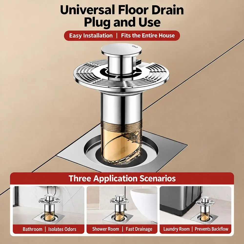 Floating Model Automatic Drainage Floor Drain ABS Insect-proof Floor Drain Insert Automatically Shuts Off Prevents Clogging