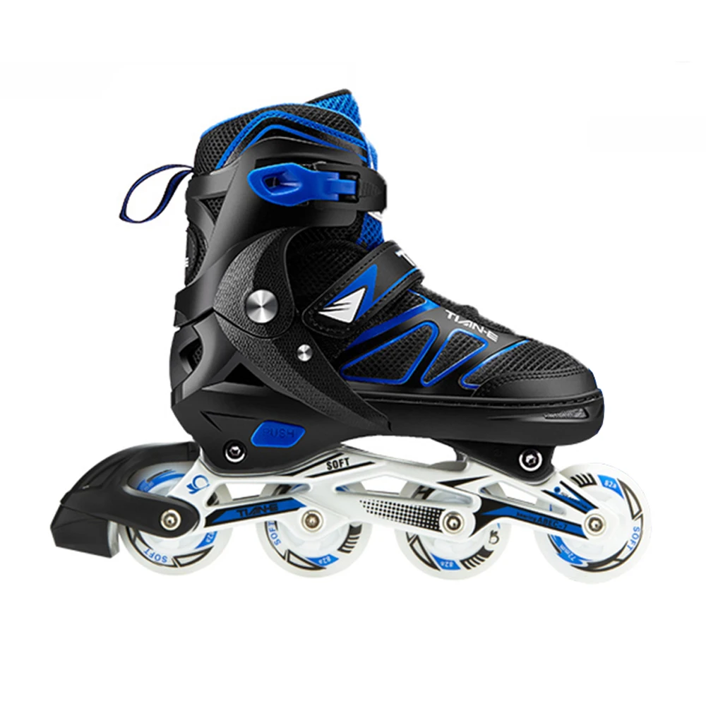 2026  Hot Selling Soft Outdoor Sports Semi Soft Adjustable Customized Color Kids Adult Roller Skates PU Wheels