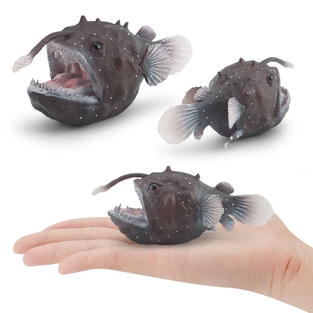 Simulation Ocean Animal Mini Angler Fish Figure Educational PVC Marine Animal Models Portable Mini Simulation Ocean Animal Model