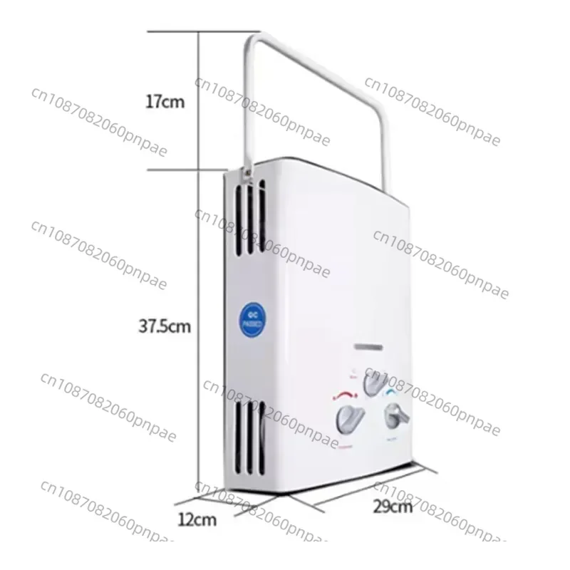 

LPG Propane Gas Tankless Water Heater for Outdoor Camping, Instant Bath with Shower Head, Hot Water Boiler, Car Truck Tent, 6L