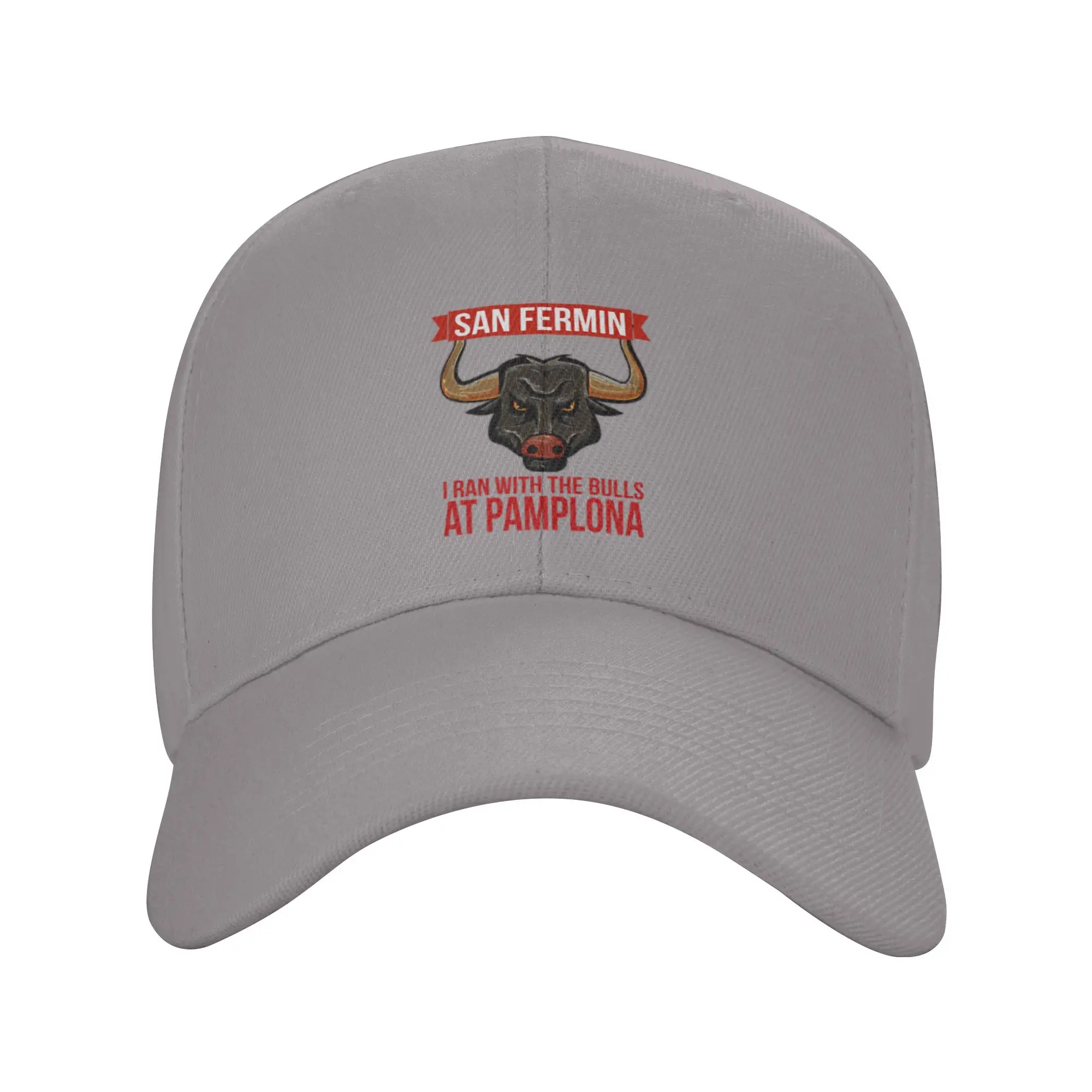 Hot Sale San Fermin Running With The Bulls Festival Pamplona July Sticker Baseball Cap  Leisure Golf Cap  Yard Work Golf Cap
