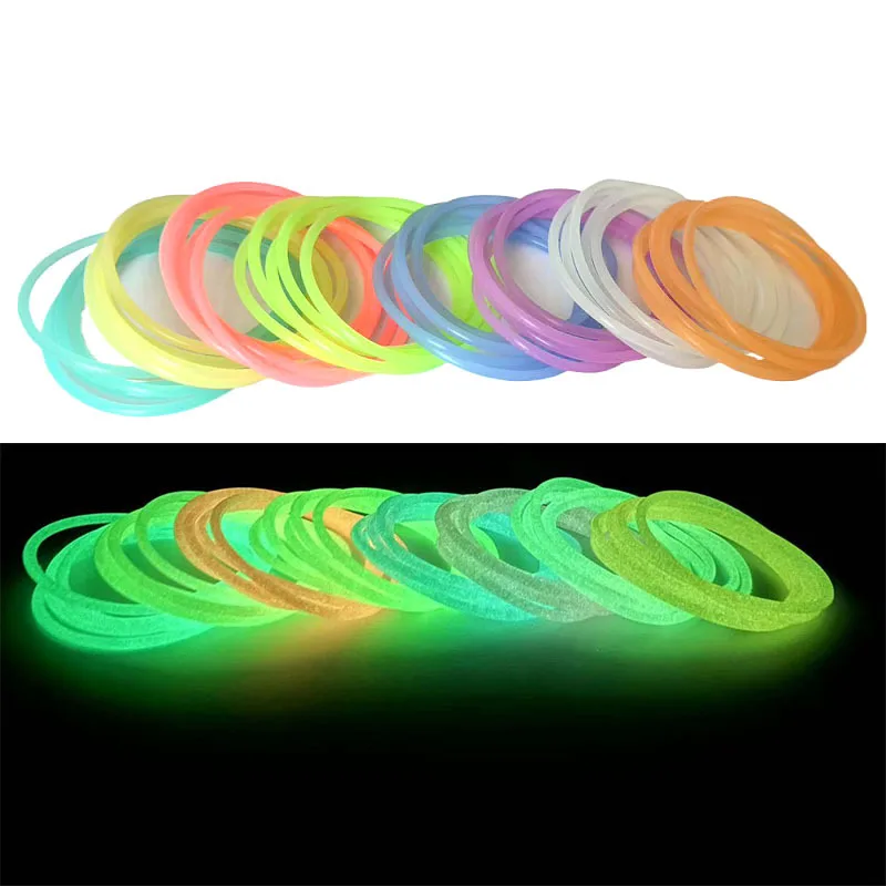 glow in dark bracelet Night Luminous Bracelets Wristband Gummy Silicone DIY Rubber Hairbands