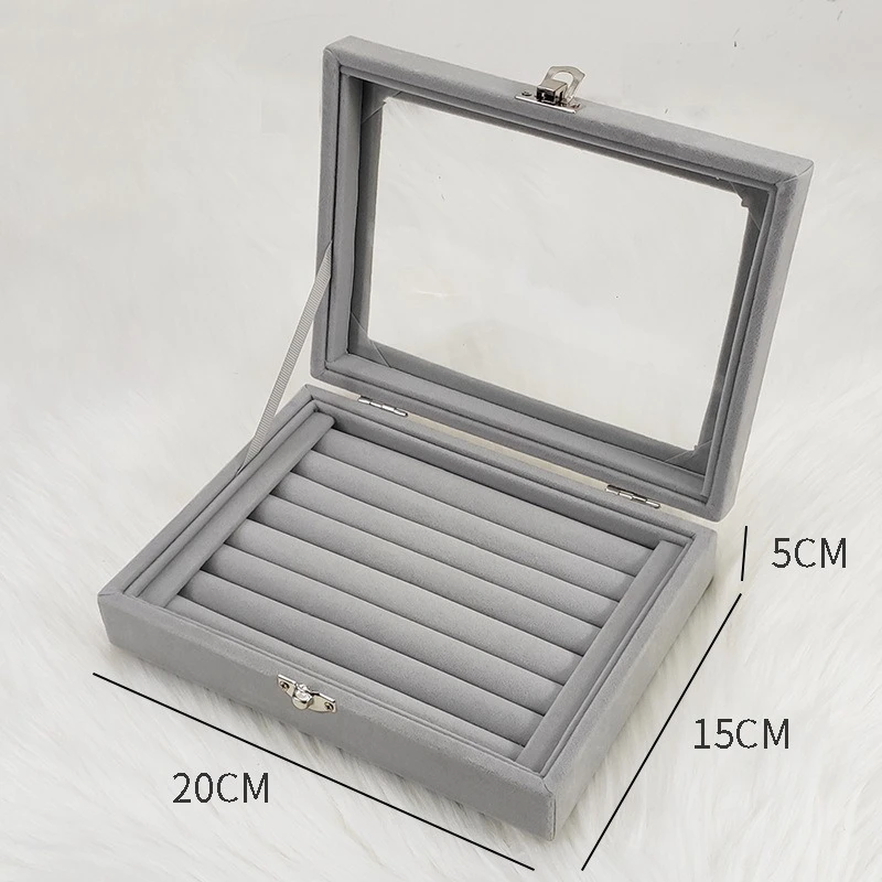 Multi‑Purpose Desktop Velvet Jewelry Organizer Display Tray, Storage Box for Rings Earrings Fashion Accessories